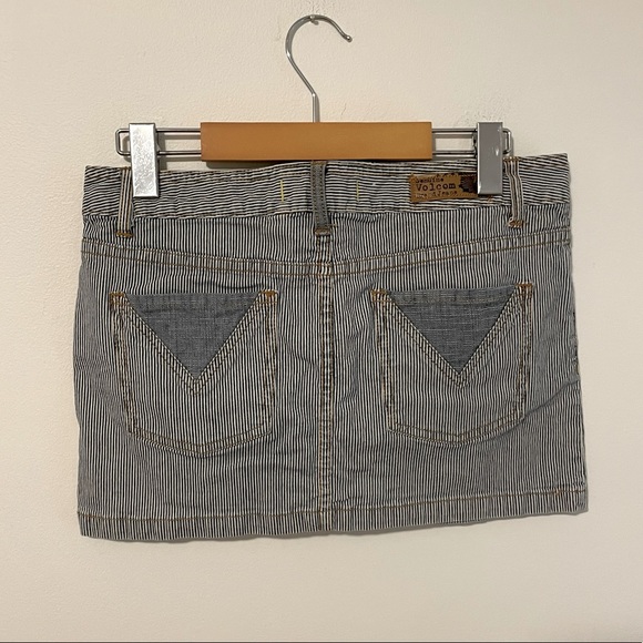 Volcom Pinstriped Denim Mini Skirt - Picture 2 of 3